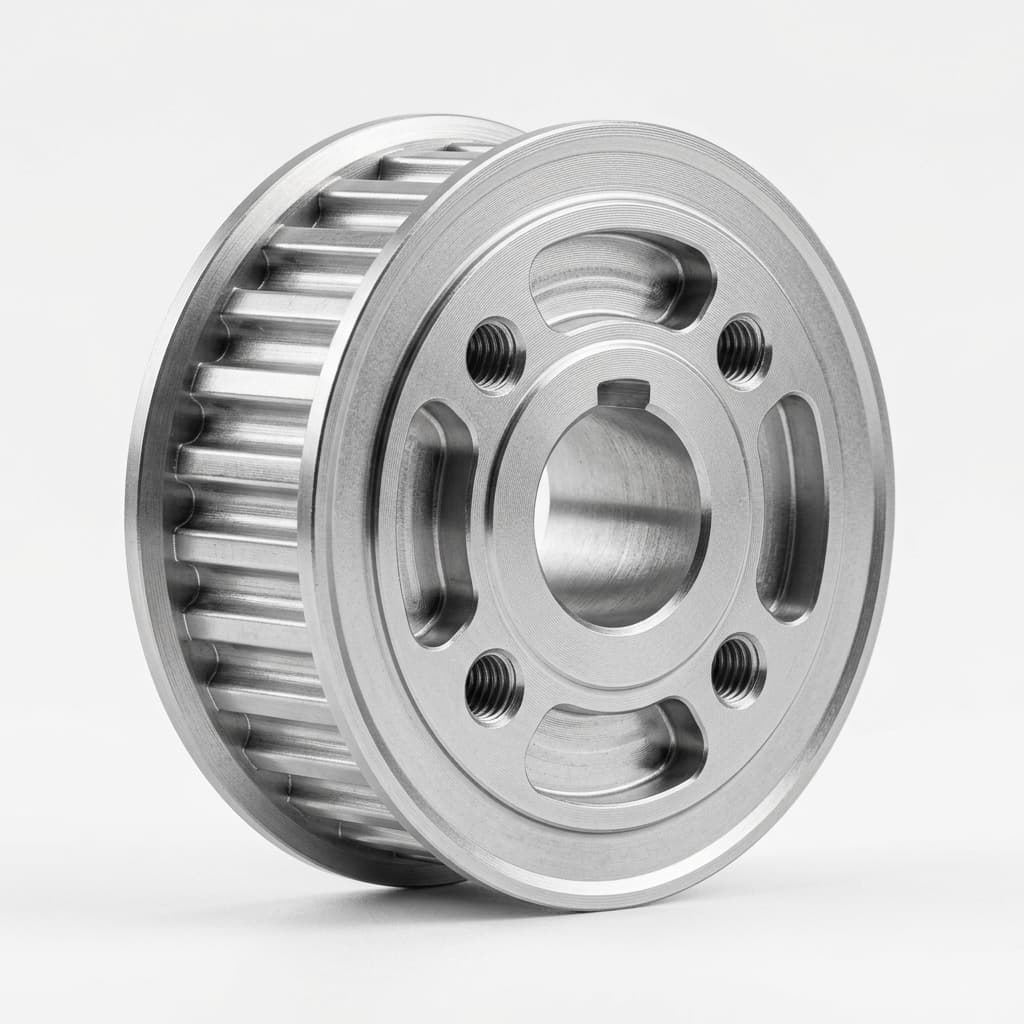 Precision CNC machined timing belt pulley for robotic drivetrains